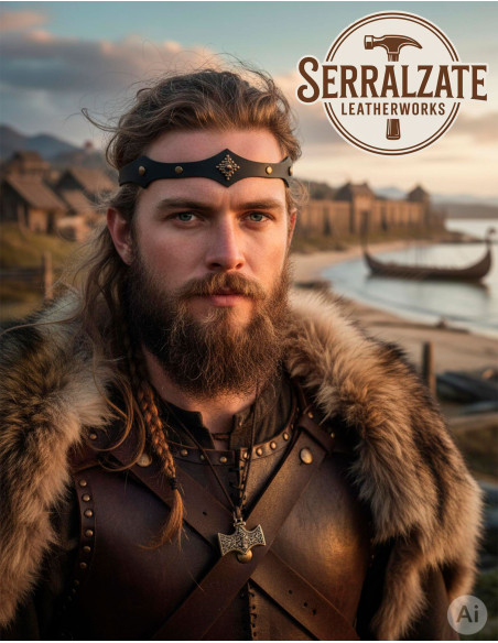 Viking-Medieval Leather Wheel Tiara