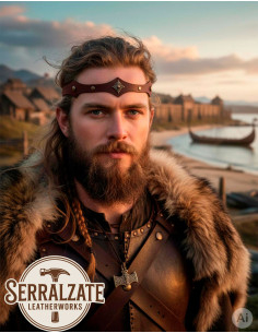 Viking-Medieval Leather Brown Dark Circlet 2