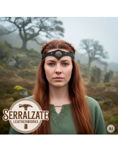 Celtic Storm Tiara in Black Leather