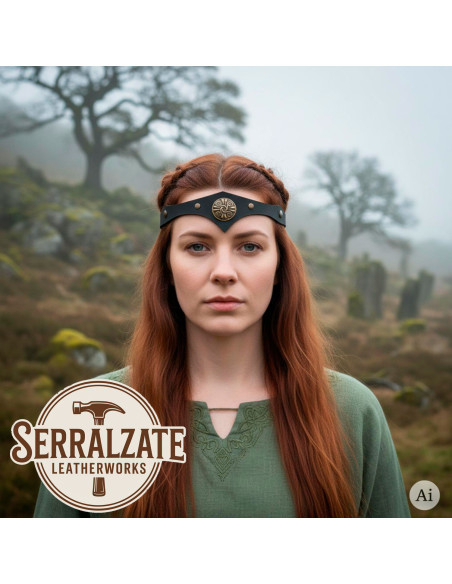 Celtic Storm Tiara in Black Leather