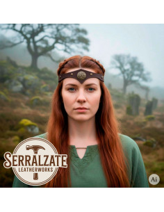 Celtic Storm Tiara in Brown Leather 2