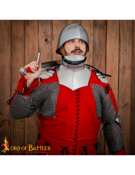 Gothic gorget with folding mask,...