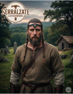 Celestial Storm Celtic Tiara in Black Leather 2