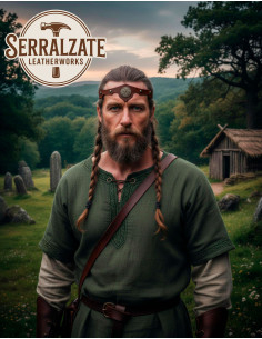 Celtic Tiara celestial storm in brown leather 2