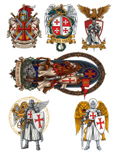 Temporary Templar-themed tattoo, in color