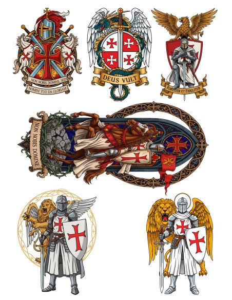 Temporary Templar-themed tattoo, in...