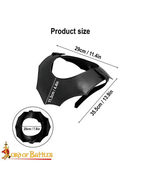 Simple medieval gorget, blackened finish