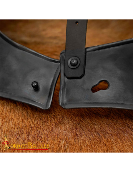 Simple medieval gorget, blackened finish