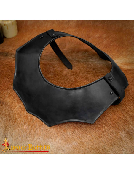 Simple medieval gorget, blackened finish