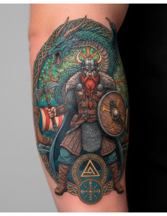 Temporary Viking Theme Tattoo, in color 2