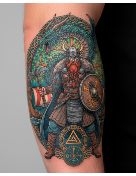 Temporary Viking Theme Tattoo, in color Temporary Viking Theme Tattoo, in color