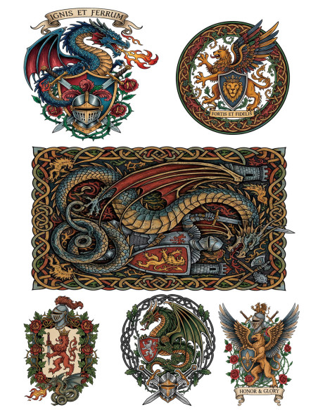 Temporary Medieval Theme Tattoo, in... Temporary Medieval Theme Tattoo, in...