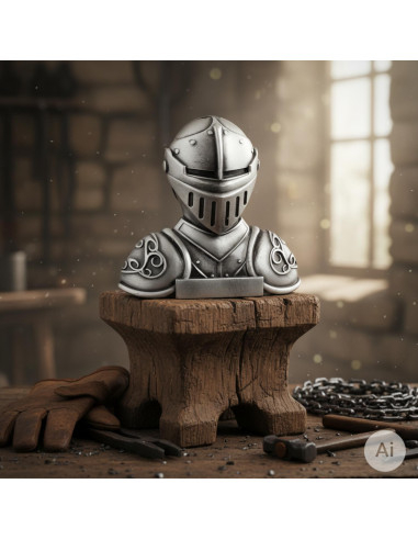 Medieval helmet desktop stand for letter opener