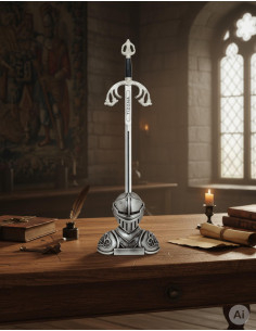 Medieval helmet desktop stand for letter opener 2