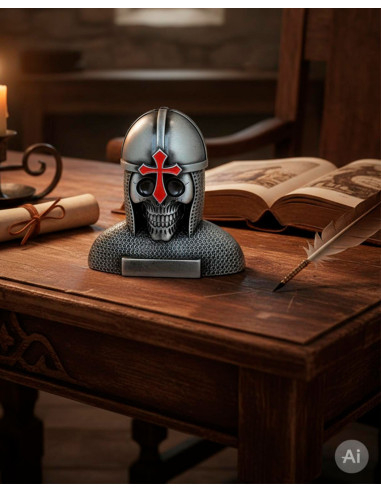 Fantasy Templar Helmet Desktop Support, for letter openers
