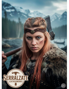 Viking-Celt Headband with Wind Knots in Brown