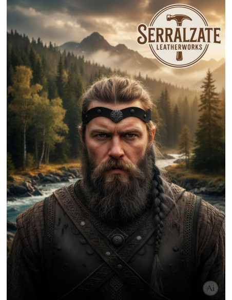 Viking-Celt Headband with Black Wind...