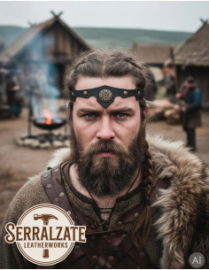 Viking-Celtic Headband with Black Wind Gusts