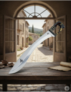 Decorated Iberian falcata, 64 cms.