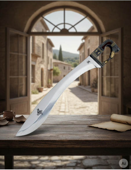 Decorated Iberian falcata, 64 cms.