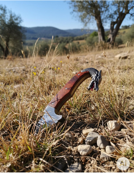 Falcata Dragon with knife and sheath
