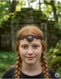 Viking-Celtic tiara with Quaternary Knot in brown 2