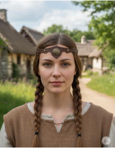 Viking-Celtic tiara with Quaternary Knot in brown