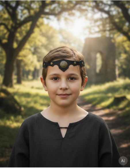 Viking-Celtic tiara with a black...