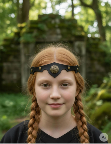 Viking-Celtic tiara with a black...