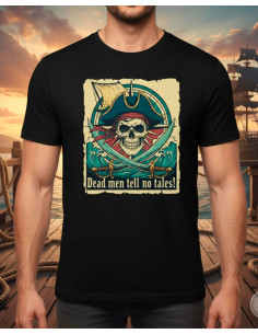 Black pirate men's T-shirt Dead Men tell no tales