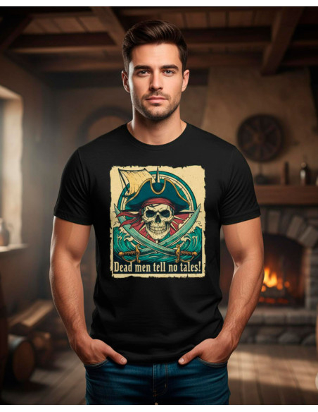 Black pirate men's T-shirt Dead Men...