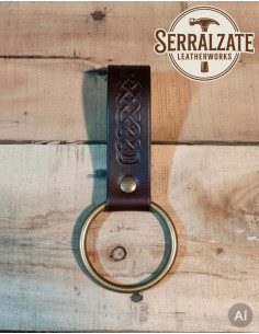 Celtic knot sheath for hanging axe, brown 2