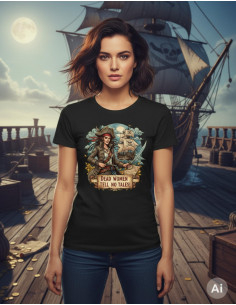 Women's Black Pirate T-Shirt 'Dead Women tell no tales'