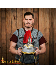 Gallic Imperial Roman Helmet in polished steel with crest 2