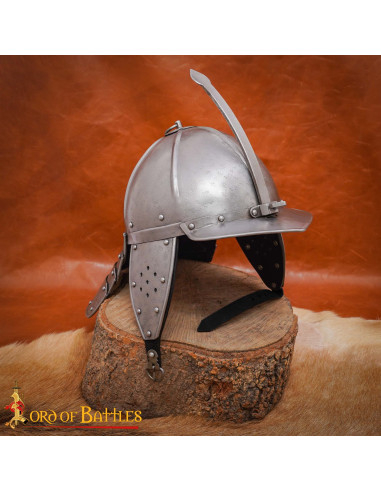 Medieval Zischägge Lobster Tail Helmet, 16-gauge steel