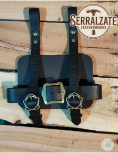 Medieval Leather Book Holder with Porta Libros in Black...