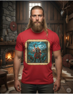 Men's Red T-Shirt with Thor, God of Thunder 2
