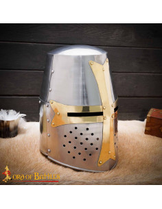 Great Templar Helm polished steel, 13th-14th century