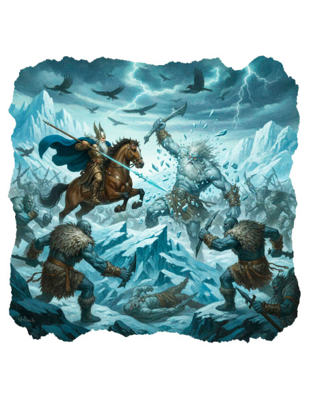 Men's Black T-Shirt Odin vs. Jotnar