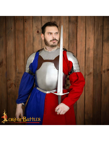 Medieval knight cuirass in steel and...