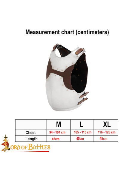 Medieval knight cuirass in steel and...