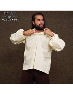 Medieval cotton long-sleeve shirt with laces 2