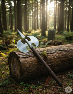 Rustic double smooth bladed ax, 61 cms.