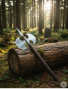 Rustic double smooth bladed ax, 61 cms.