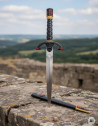 Templar Dagger with Warrior Helmet Pommel, Black Finish