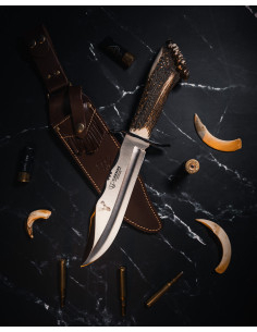 Hunting Knife Cudeman Bowie, with Deer Rosette
