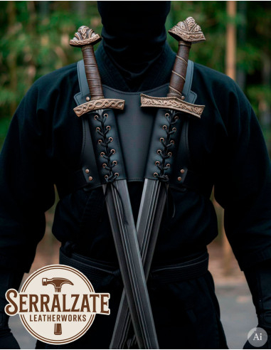 Back Ninja Belt for Two Swords, Black