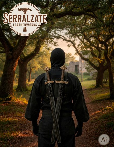 Back Ninja Belt for Two Swords, Black Back Ninja Belt for Two Swords, Black