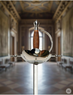 Decorative Castanet Fencing Foil, Smooth Nickel