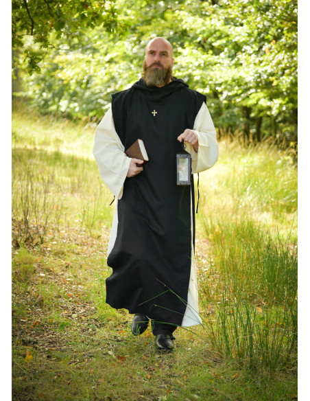 Anselmo Monk Suit in Black-Natural Color